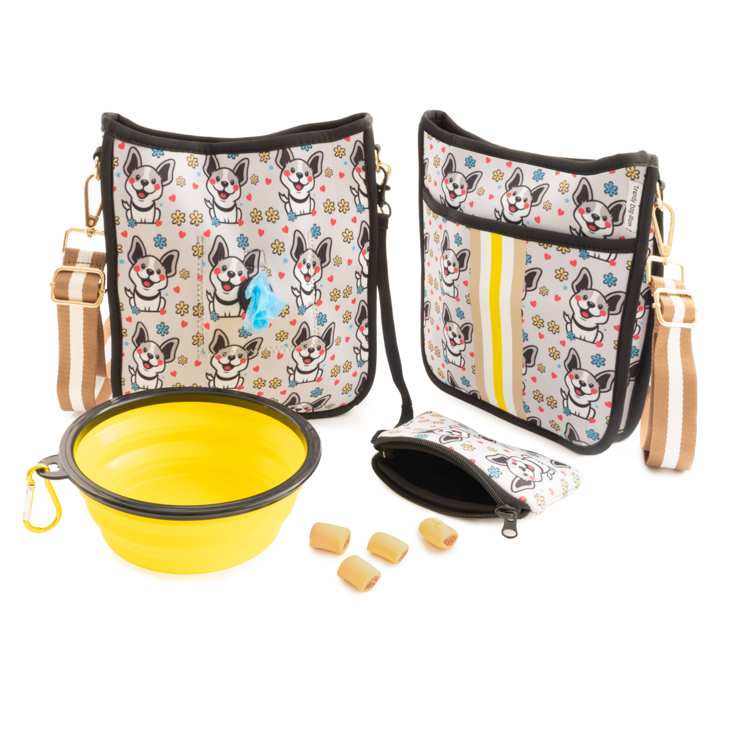 Trendy Dog Mom Corgi-licious Dog Walking Bag Poop Bags
