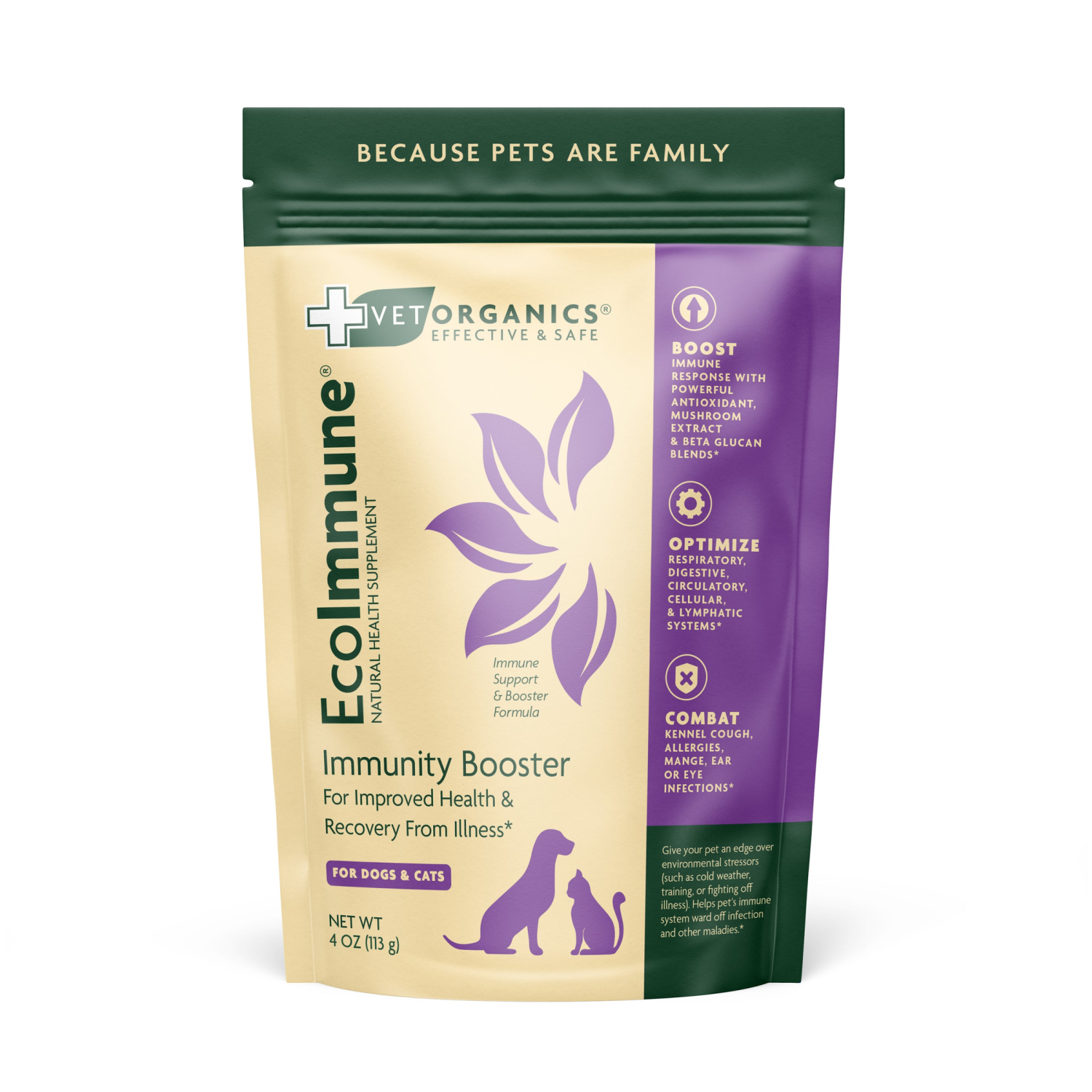 Vet Organics EcoImmune Immune Support & Booster Supplement for Dogs & Cats Animal Vitamins & Supplements