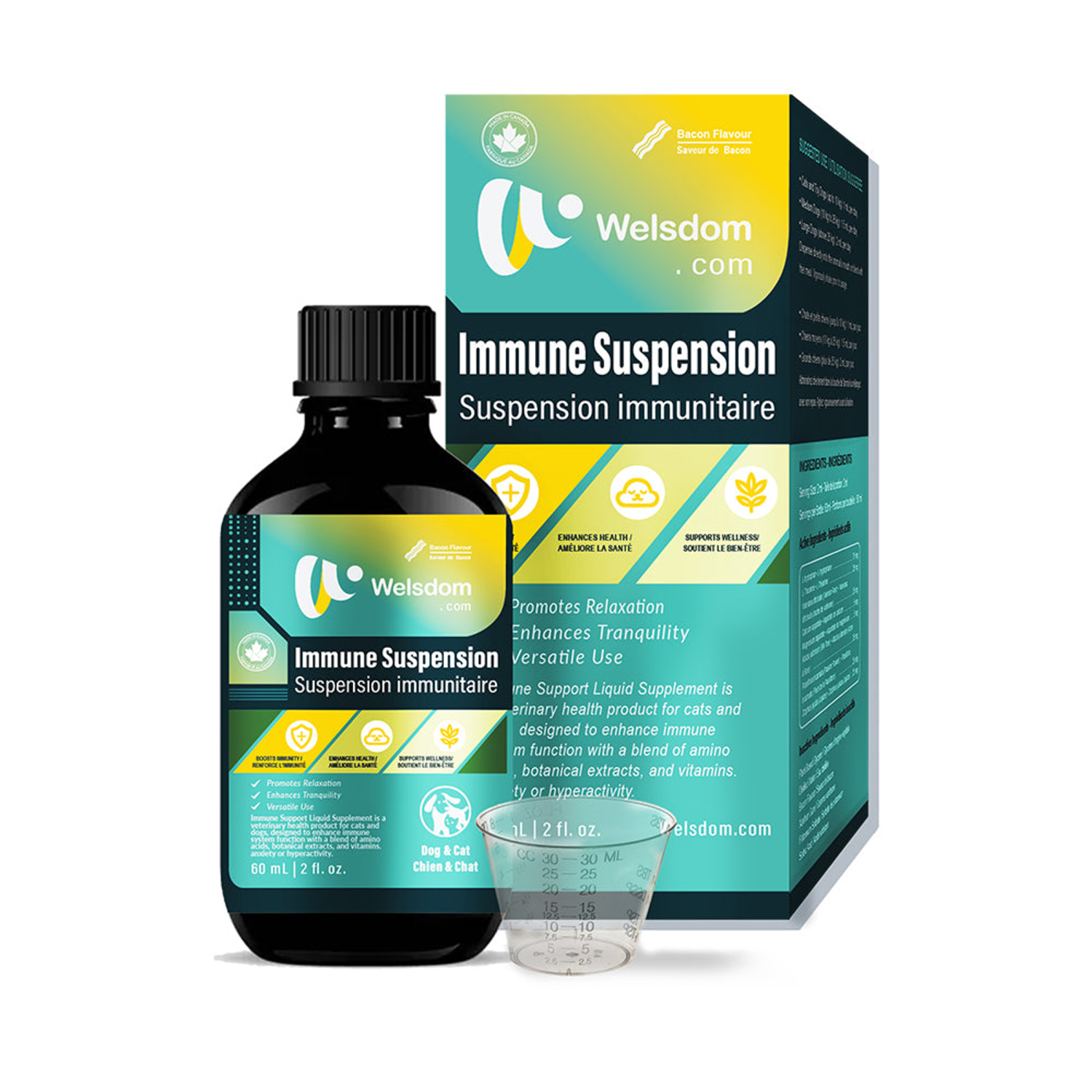 Welsdom Inc. Immune Suspension  Canadian Vet-Approved Liquid (60mL) Vitamins